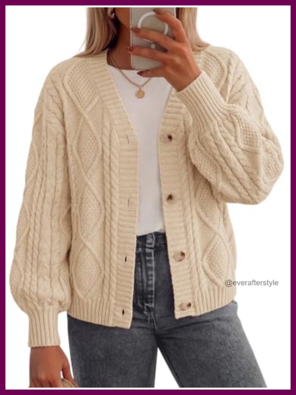 Womens Chunky Cable Knit Open Front Cardigan Oversized Fall Sweater